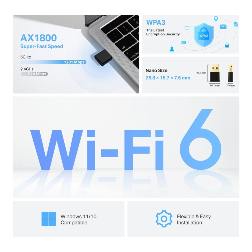 TP-Link Archer TX20U Nano WLAN 1800 Mbit/s – 2
