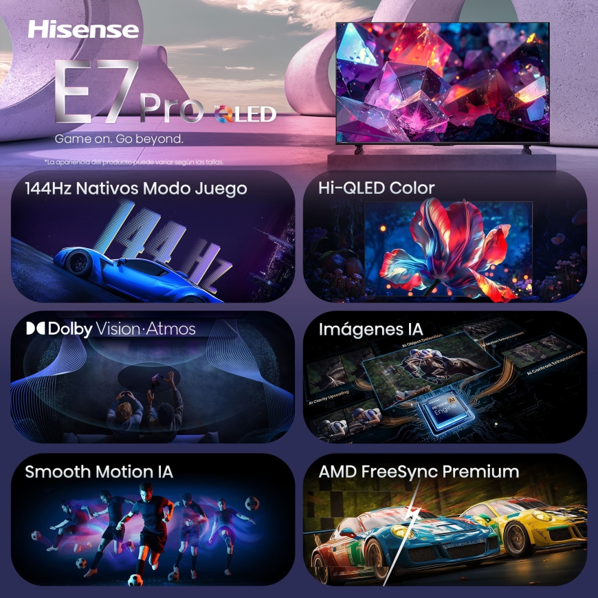 Hisense 75E7S PRO televizors 190,5 cm (75") 4K Ultra HD Viedtelevizors Wi-Fi Melns 350 cd/m² – 2