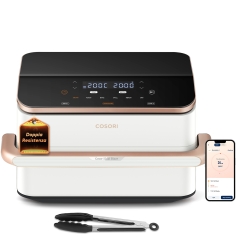 Cosori Dual Blaze Twinfry Chef Edition Двойной 10 L Автономный 2800 W Аэрофритюрница с горячим воздухом Rose Gold, Белый