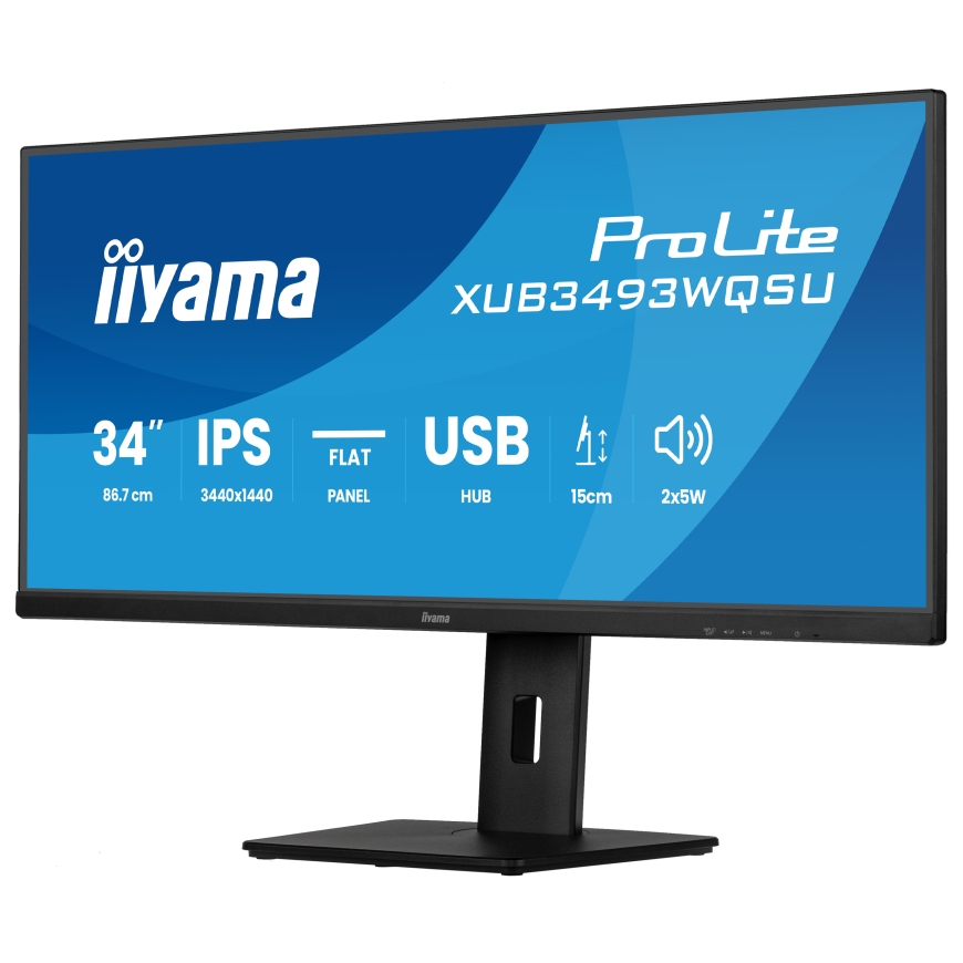 iiyama ProLite XUB3493WQSU-B6 monitori 86,4 cm (34") 3440 x 1440 pikseļi UltraWide Quad HD LED Melns – 3
