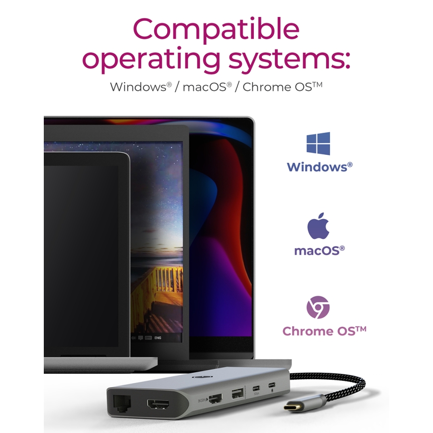 ICY BOX IB-DK4061-CPD Vielinis USB 3.2 Gen 1 (3.1 Gen 1) Type-C Pilka – 5