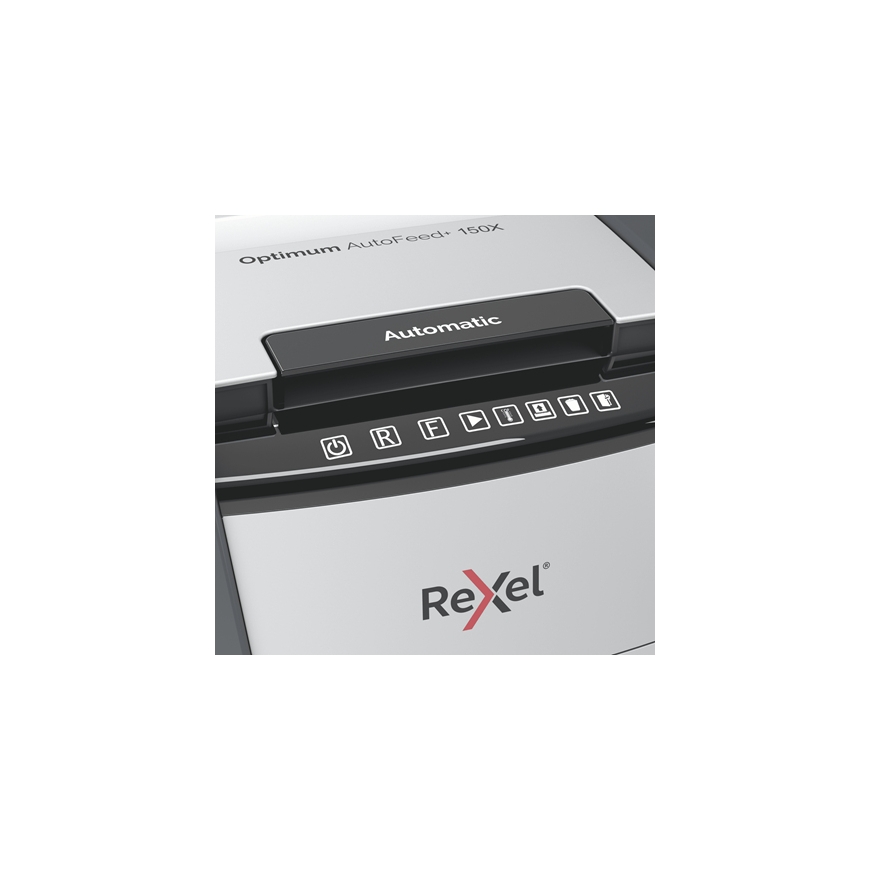 Rexel Optimum AutoFeed+ 150X Automatic Cross Cut Paper Shredder P4 – 5