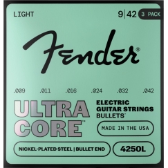 Fender Ultracore™ Bullets™ 4250L kitarrikeeled, nikeldatud teras, Bullet-ots .009-.042, 3 tk pakendis