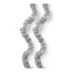 Lumineo LED-tuikekoristenauha valgusega, hõbe, soe valge