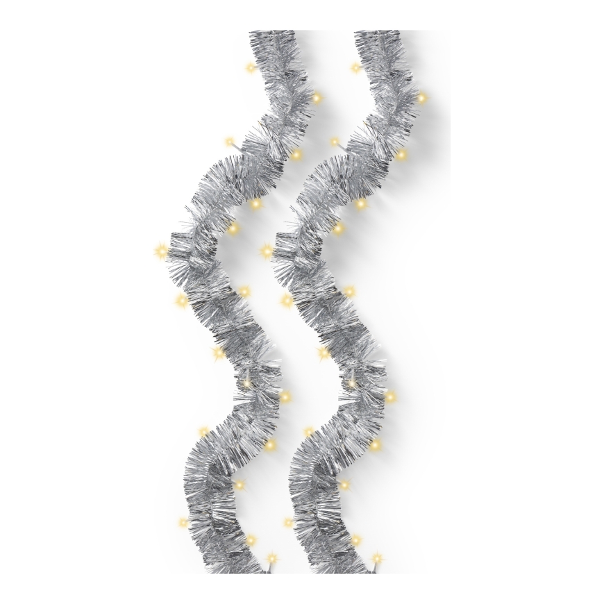Lumineo LED-гирлянда с декорированным шнуром, серебристый, теплый белый