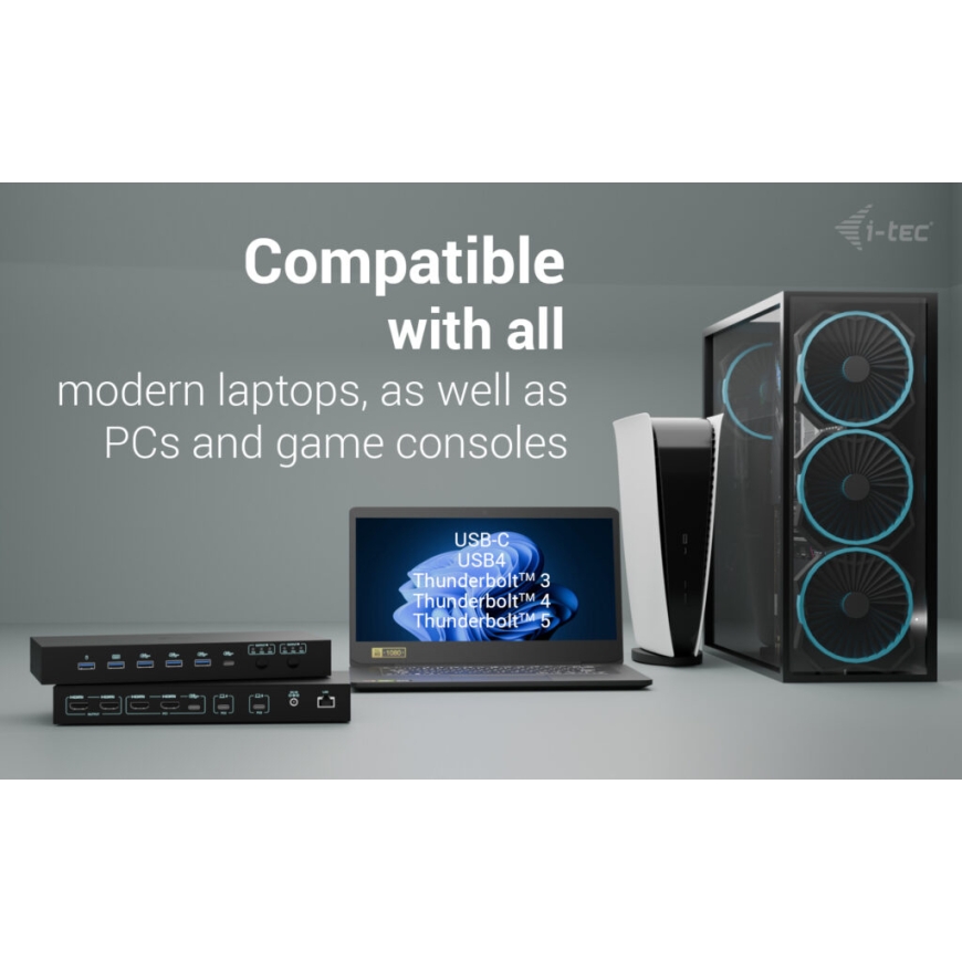 i-tec C31KVMDOCKPDPRO knyginių kompiuterių dokas / jungčių replikatorius Vielinis USB 3.2 Gen 1 (3.1 – 5