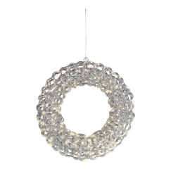 Lumineo silver LED light garland with lights, 40 cm, for indoor and outdoor use