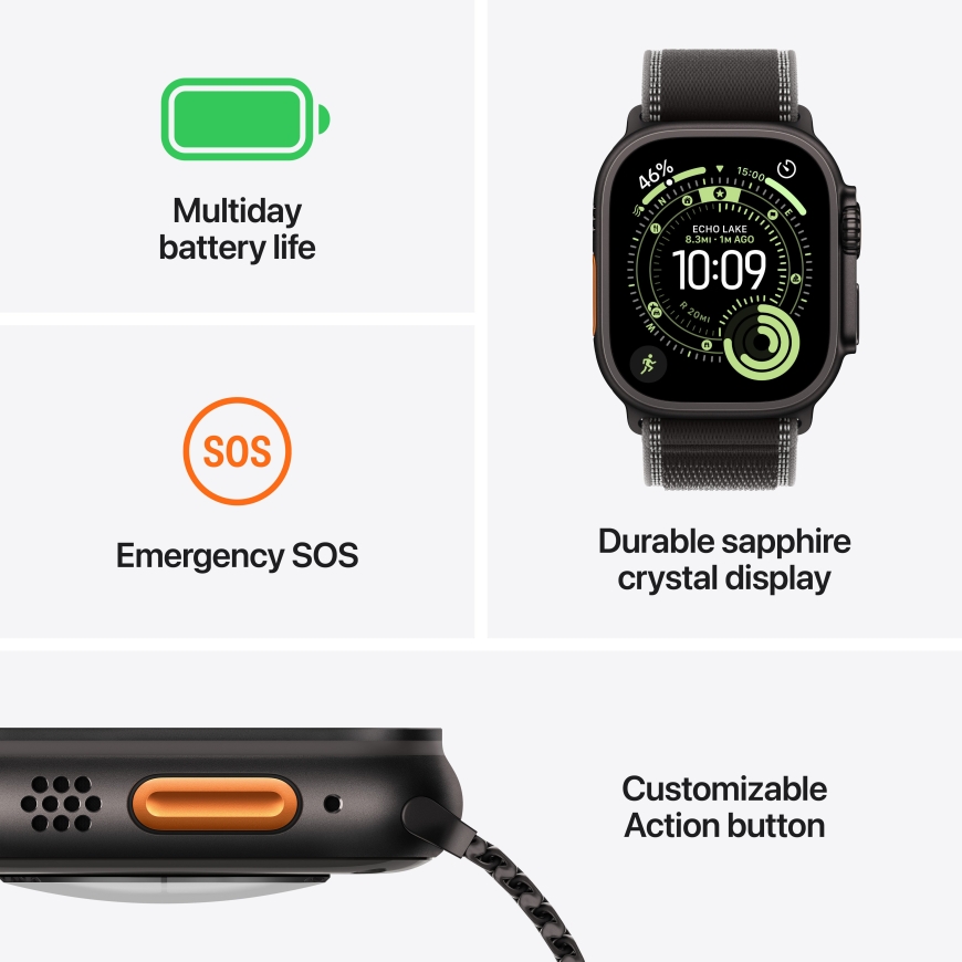 Apple Watch Ultra 3 (GPS + Cellular) 49 mm natural titanium case and natural Milanese loop, medium size – 3
