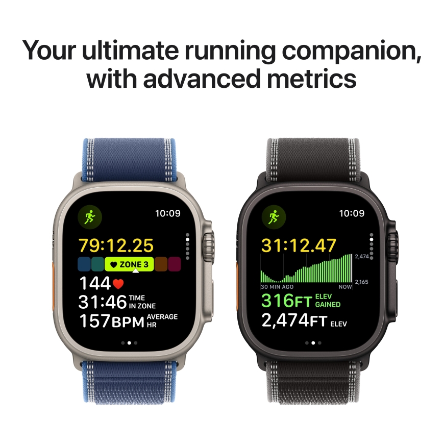 Apple Watch Ultra 3 (GPS + Cellular) 49 mm naturaalne tiitani korpus ja naturaalne Milano randmeena, keskmine suurus – 4
