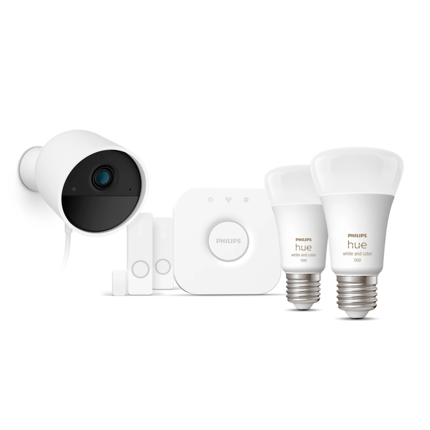 Philips Aloituspakkaus: 2 E27-älylamppua + Kamera + 2 Ovisensoria – 2