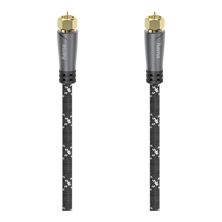 Hama 00205077 bendraašis kabelis 1,5 m F Juoda, Pilka