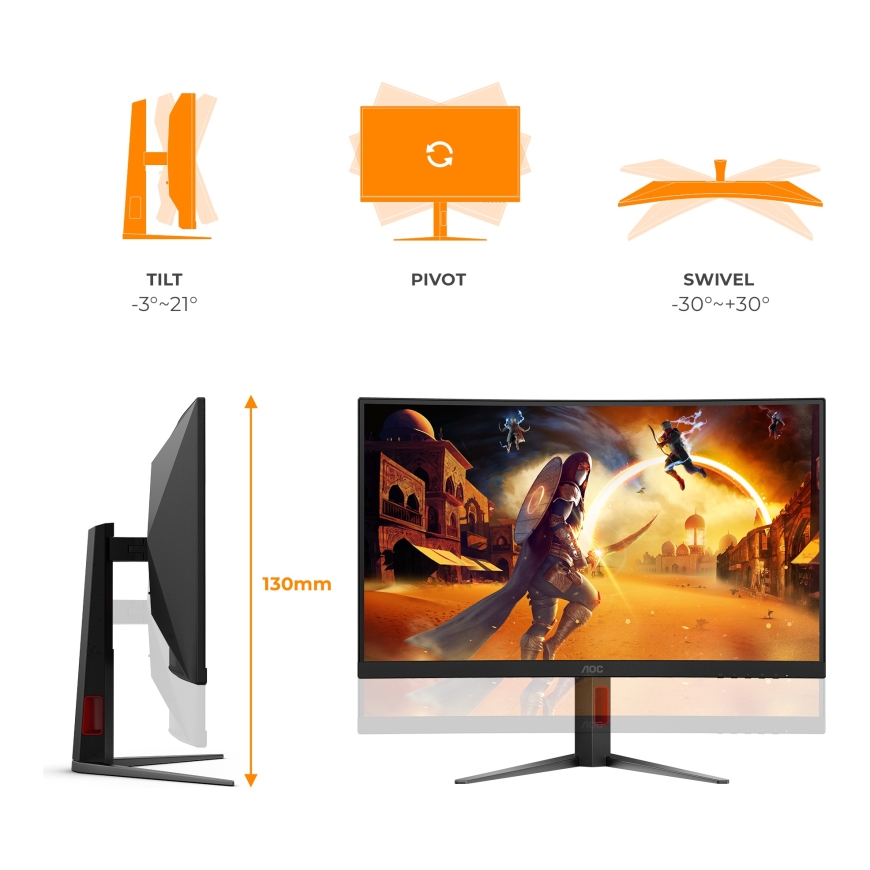AOC G4 C27G4Z2 монитор для ПК 68,6 cm (27") 1920 x 1080 пикселей Full HD ЖК Черный, Красный – 3