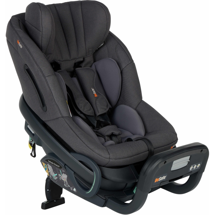BeSafe Stretch 2 turvaistuin, 61–125 cm, Dark Grey Melange