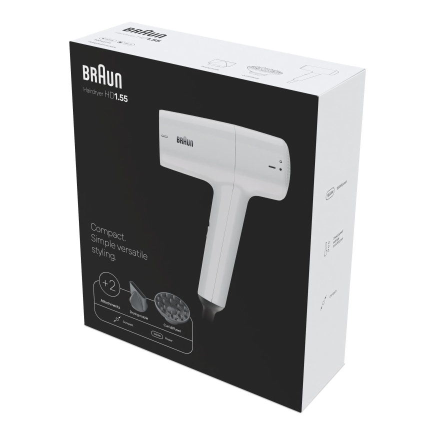 Braun HD1.55 föön 1800 W Valge – 2
