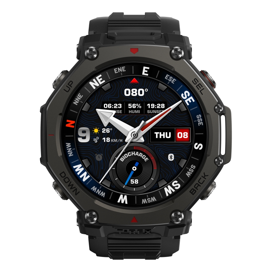 Amazfit T-Rex 3 Pro 3.81 cm (1.5") AMOLED 48 mm Digital 480 x 480 pixels Touchscreen Black Wi-Fi GPS – 2