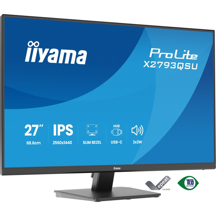 iiyama ProLite X2793QSU-B1 monitori 68,6 cm (27") 2560 x 1440 pikseļi Quad HD LED Melns