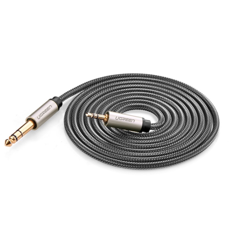 Ugreen 10625 audio kabelis 1 m 2 x 6.35mm 3.5mm Melns – 2