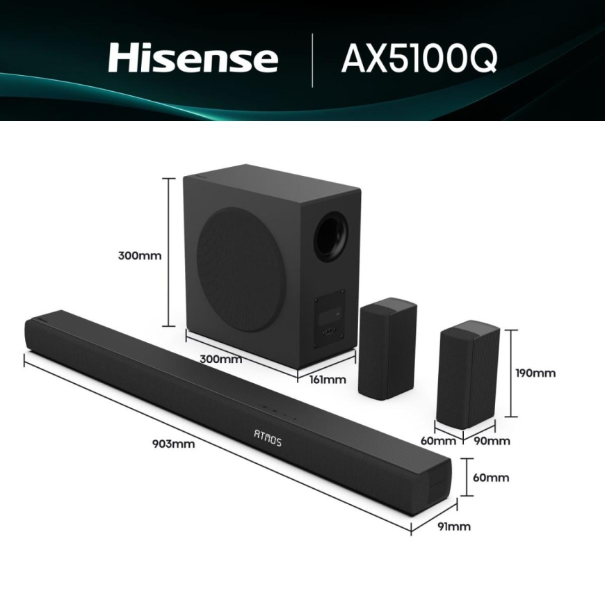 Hisense AX5100Q Черный 5.1 канала 580 W – 2