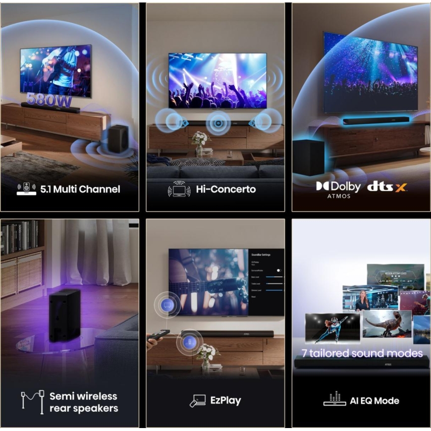 Hisense AX5100Q Juoda 5.1 kanalai 580 W – 4