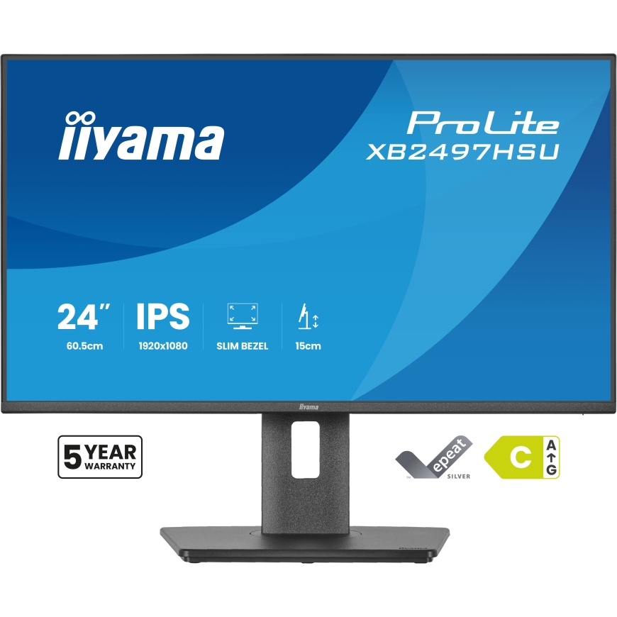 iiyama ProLite XB2497HSU-B1 monitori 60,5 cm (23.8") 1920 x 1080 pikseļi Full HD LED Melns – 2