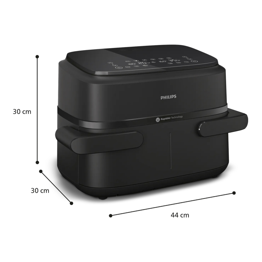 Philips 1000 series NA150/00 gruzdintuvė Dvigubas 7 L Autonominės 2450 W Karšto oro gruzdintuvė Juod – 3