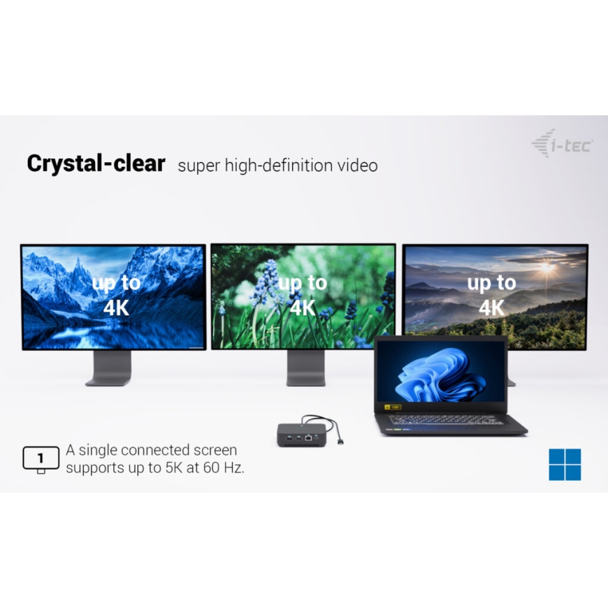 i-tec USB-C DP Dual HDMI Docking Station with Power Delivery 100 W – 5
