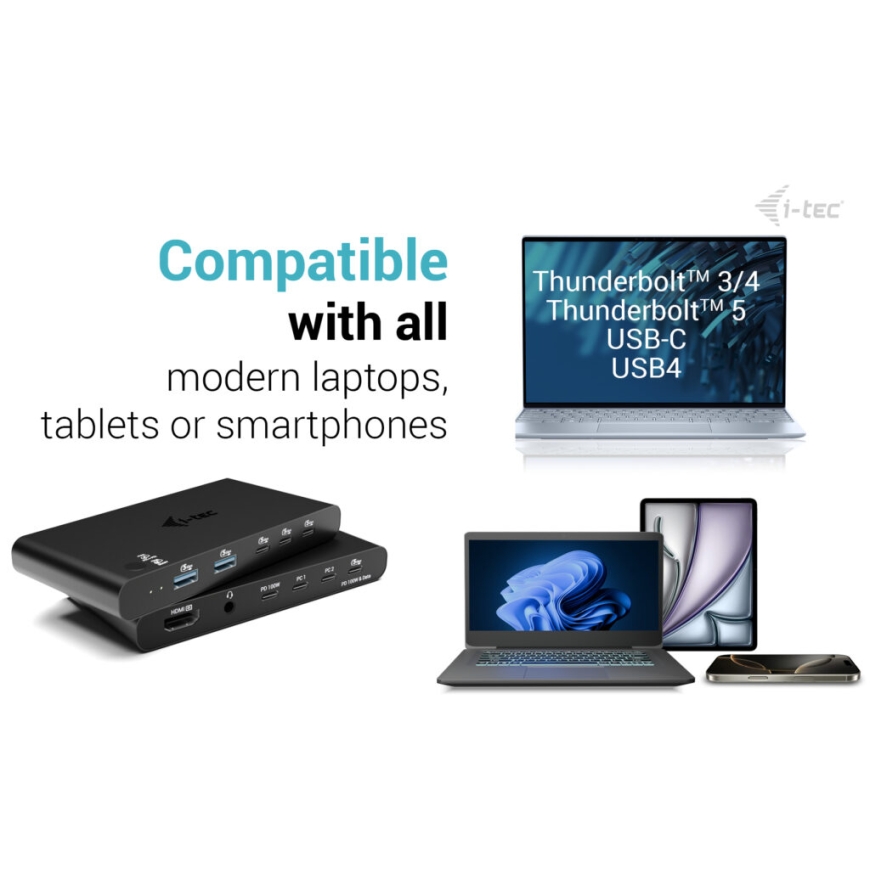 i-tec C31KVMHDMIDOCKPD dokstacija Vadu USB 3.2 Gen 1 (3.1 Gen 1) Type-C Melns – 5
