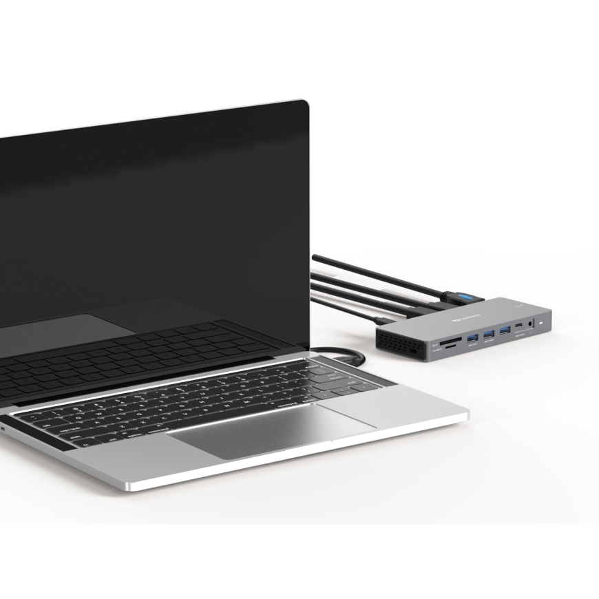 Sandberg 136-61 sülearvuti dokk ja pordireplikaator Juhtmega ühendatud USB 3.2 Gen 1 (3.1 Gen 1) Typ – 4