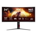 AOC G4 CU34G4CAP monitori 86,4 cm (34") 3440 x 1440 pikseļi UltraWide Quad HD LCD Melns, Sarkans AOC G4 CU34G4CAP monitori 86,4 cm (34") 3440 x 1440 pikseļi UltraWide Quad HD LCD Melns, Sarkans