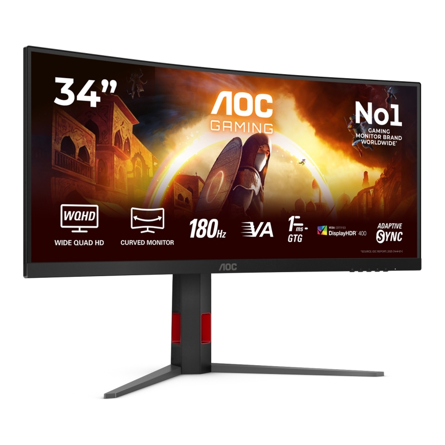 AOC G4 CU34G4CAP tietokoneen litteä näyttö 86,4 cm (34") 3440 x 1440 pikseliä UltraWide Quad HD LCD – 2