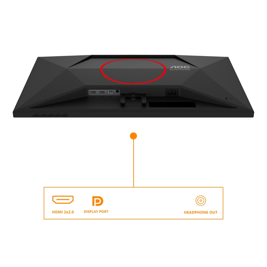 AOC G4 27G4HRE tietokoneen litteä näyttö 68,6 cm (27") 1920 x 1080 pikseliä Full HD LED Musta, Punai – 3