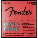 Fender Ultracore™ Bullets™ 4250R guitar strings, nickel-plated steel, Bullet-end .010-.046, 3-pack Fender Ultracore™ Bullets™ 4250R guitar strings, nickel-plated steel, Bullet-end .010-.046, 3-pack