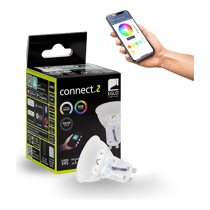 Eglo Connect.z išmanioji lemputė, GU10, RGB+CCT, 4,9 W, 345 lm, 1 vnt. – 2