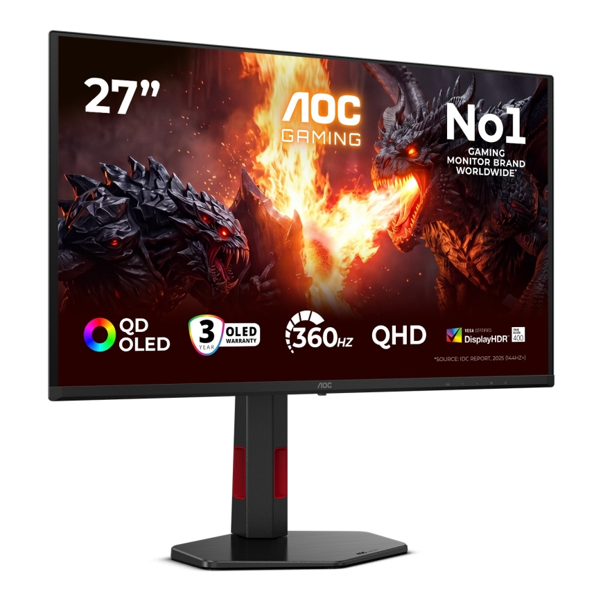 AOC G4 Q27G4SDR монитор для ПК 67,3 cm (26.5") 2560 x 1440 пикселей Quad HD QD-OLED Черный, Красный – 2