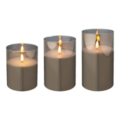 Lumineo battery-operated LED candle set with timer