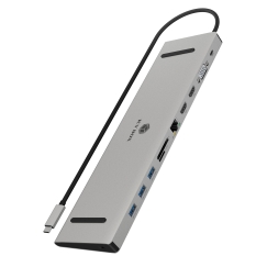 ICY BOX IB-DK2106a-CPD Juhtmega ühendatud USB 3.2 Gen 1 (3.1 Gen 1) Type-C Söehall, Must