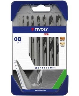 Tivoly Wood drill set (for soft wood and hardwood) Clipster PRO 8pcs Ø2-10mm