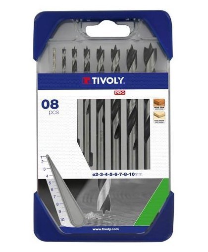 Tivoly Wood drill set (for soft wood and hardwood) Clipster PRO 8pcs Ø2-10mm – 2