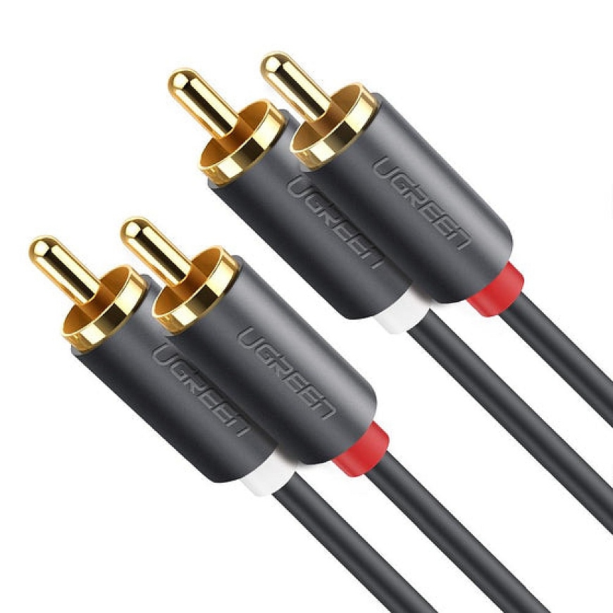 Ugreen AV104 10518 audio cable 2RCA (male) / 2RCA (male) 2m - gray