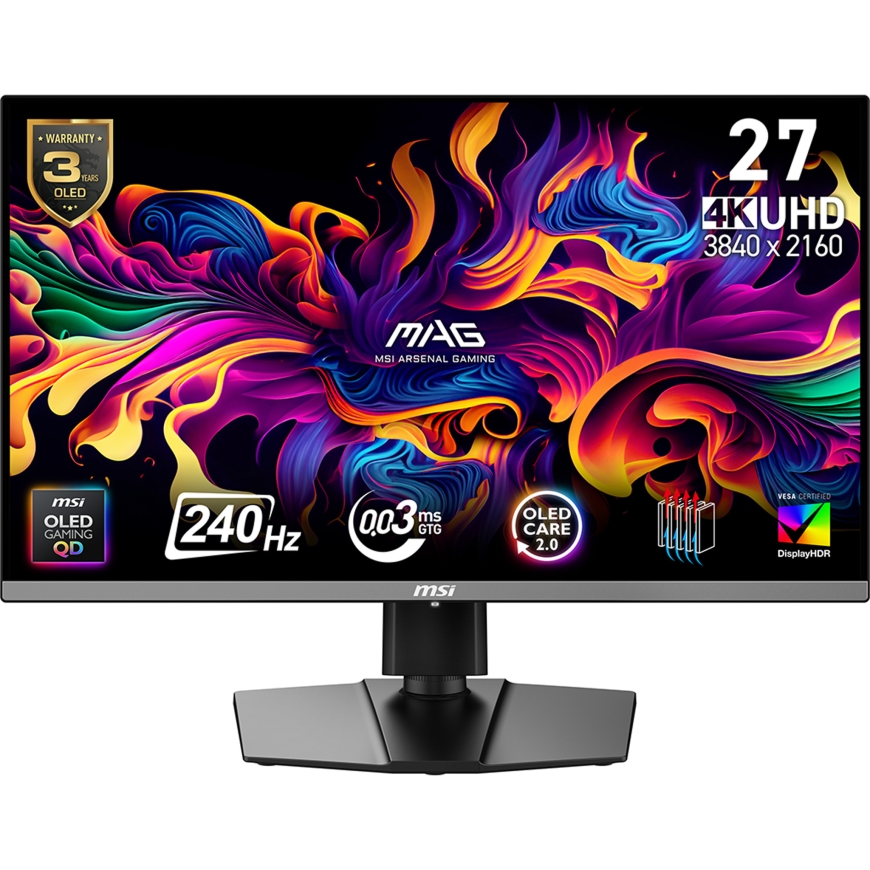 MSI MAG 272UP QD-OLED X24 kompiuterio monitorius 67,3 cm (26.5") 3840 x 2160 pikseliai 4K Ultra HD J