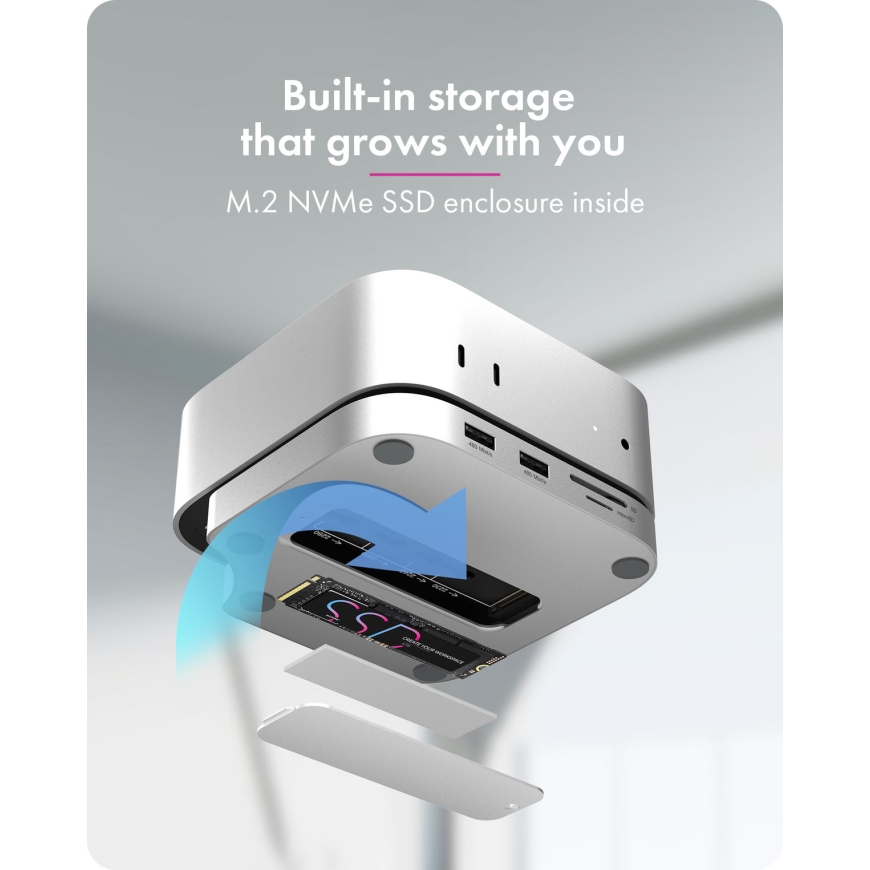 ICY BOX Club Dock 100 USB 3.2 Gen 2 (3.1 Gen 2) Type-C Sidabras – 2
