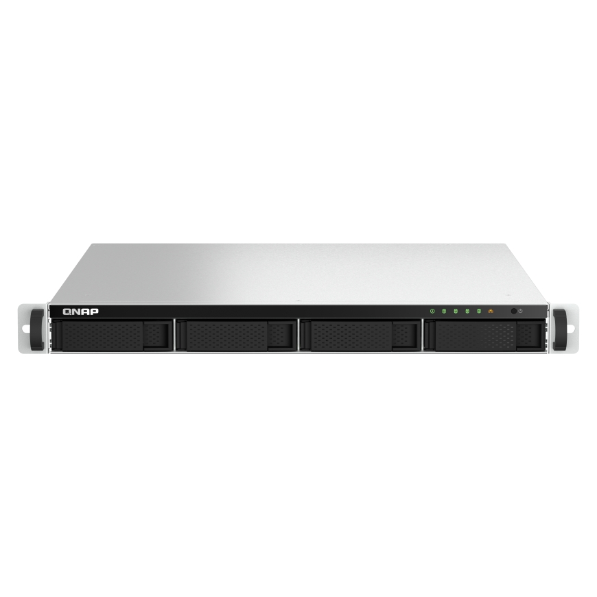 QNAP TS-464U NAS Rack (1U) Intel® Celeron® N5095 8 GB DDR4 0 TB QNAP Turbo System Aluminium, Black