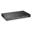 Zyxel GS1900-48HPv2 Hallittu L2 Gigabit Ethernet (10/100/1000) Power over Ethernet -tuki Musta Zyxel GS1900-48HPv2 Hallittu L2 Gigabit Ethernet (10/100/1000) Power over Ethernet -tuki Musta