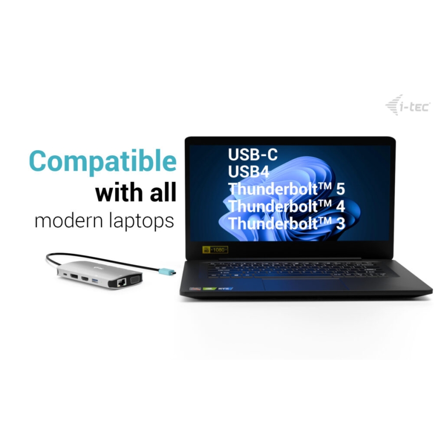 i-tec C31NANOTRIDOCKPD dokstacija Vadu USB 3.2 Gen 1 (3.1 Gen 1) Type-C Sudrabs – 4
