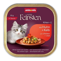 ANIMONDA Vom Feinsten Kitten kastikkeessa kanaa ja vasikanlihaa - märkä kissanruoka - 85g