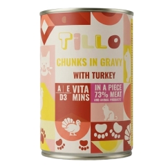 TILLO Chunks in Gravy Turkey - wet cat food - 415g