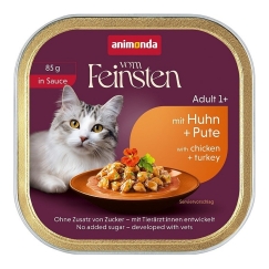ANIMONDA Vom Feinsten Pieaugušajiem ar mērci Vistas un tītara - mitrā kaķu barība - 85g