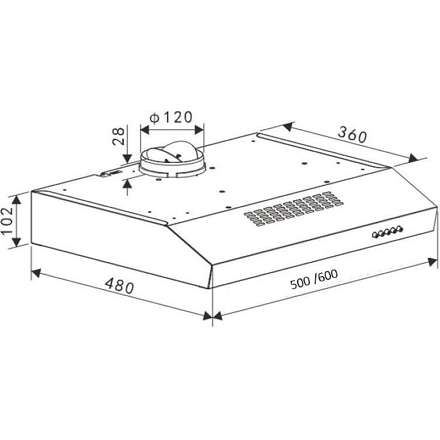 Thermex Core 600 mm ventiliatorius su savo varikliu, balta – 3
