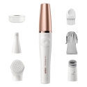 Braun FaceSpa Pro veido epiliatorius + 3 priedai, 911, balta / bronzinė Braun FaceSpa Pro veido epiliatorius + 3 priedai, 911, balta / bronzinė