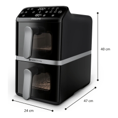 Philips 4000 series NA461/00 taukvāres katls Dubults 10 L Atsevišķs 2750 W Karstā gaisa fritētājs Melns, Sudrabs